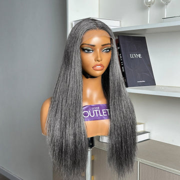 Special Deal  | Salt and Pepper Straight Glueless Minimalist HD Lace Wig