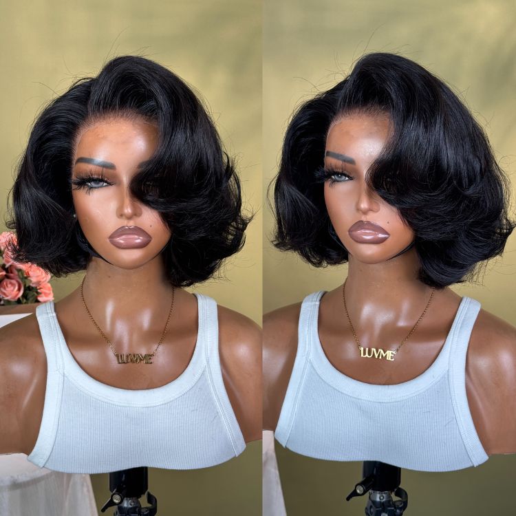 New Customers Only | PreMax Loose Body Wave Short Bob Wig Glueless 13x4 Frontal Lace Human Hair Wig Pre-Cut Lace