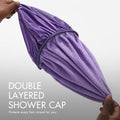 1pc Dual-Layer Shower Cap, Perfect for All Hair Lengths, Breathable & Comfortable