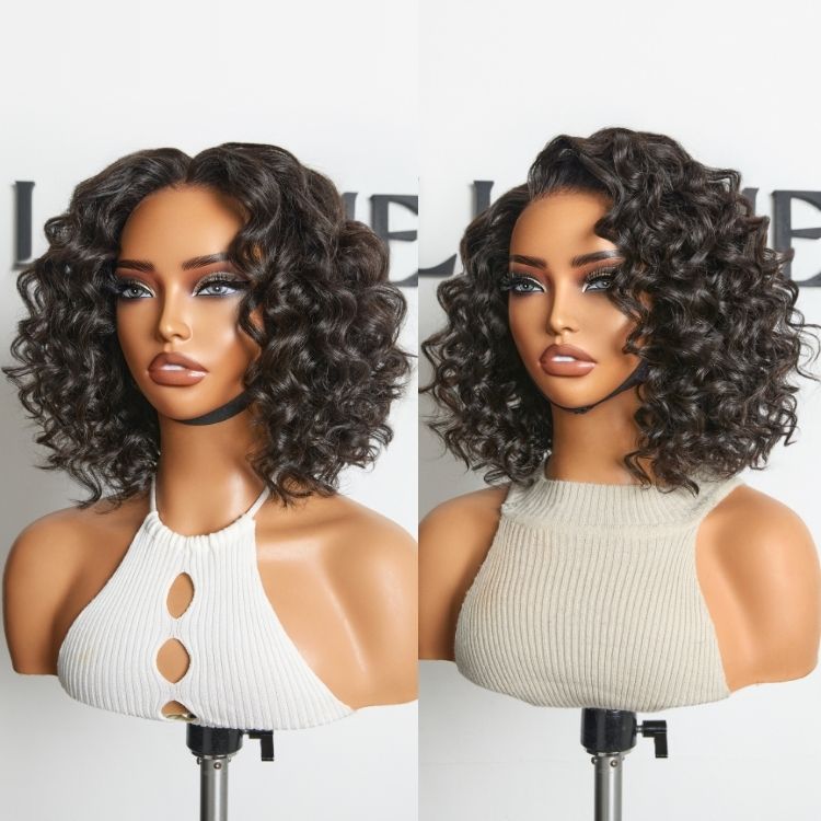 Lightweight & Voluminous Beach Wave Glueless 13x4 Lace Front Short Wig for Summer Pre-Cut Lace