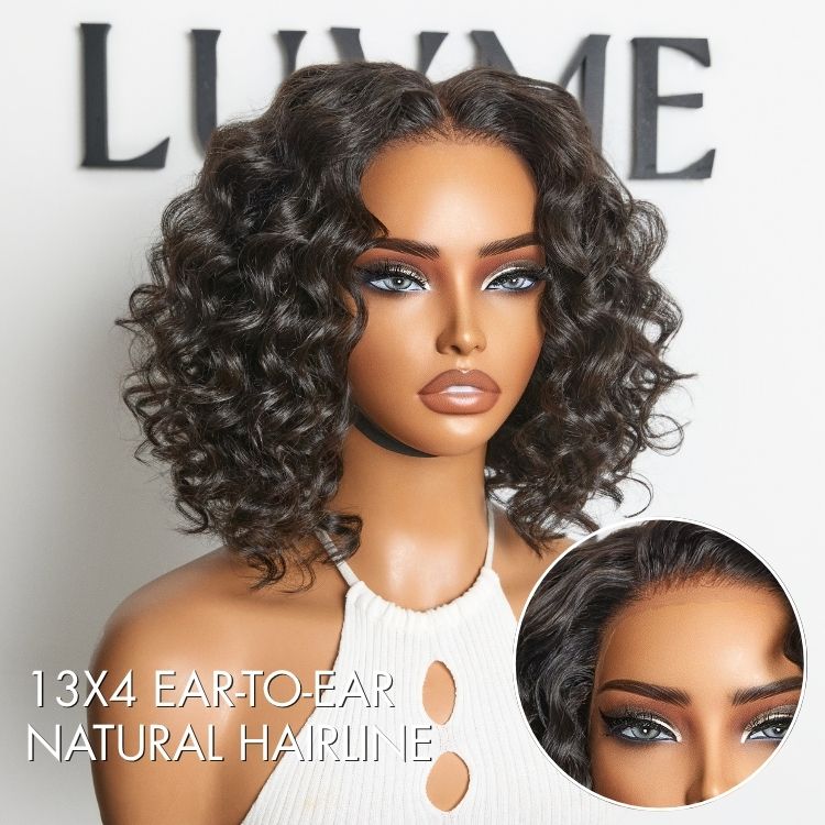 Lightweight & Voluminous Beach Wave Glueless 13x4 Lace Front Short Wig for Summer Pre-Cut Lace