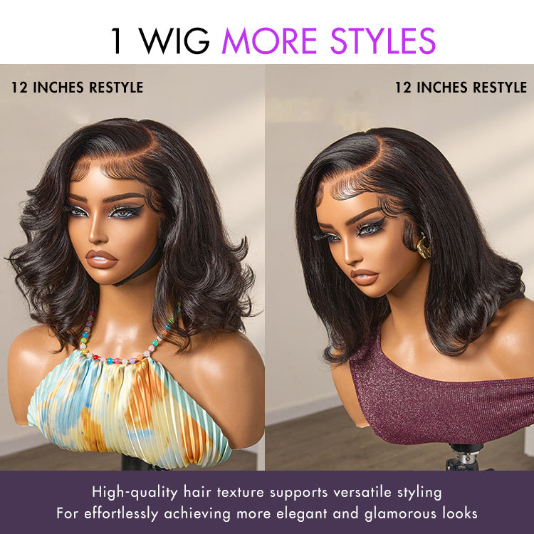 Weekly Special | Retro 90s Flip Ends Bob Cut Wig Glueless 13x4 Frontal Lace Human Hair Wig