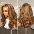 PreMax 180% Density Blonde Highlight Layered Body Wave Glueless 13x4 Frontal Lace Long Wig Human Hair Pre-Cut Lace