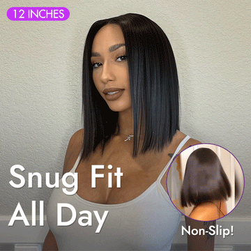 VIP DAY ONLY | 12 Inches  Glueless 4x4 Closure Undetectable HD Lace Bob Wig 100% Human Hair | Pre-bleached Knots