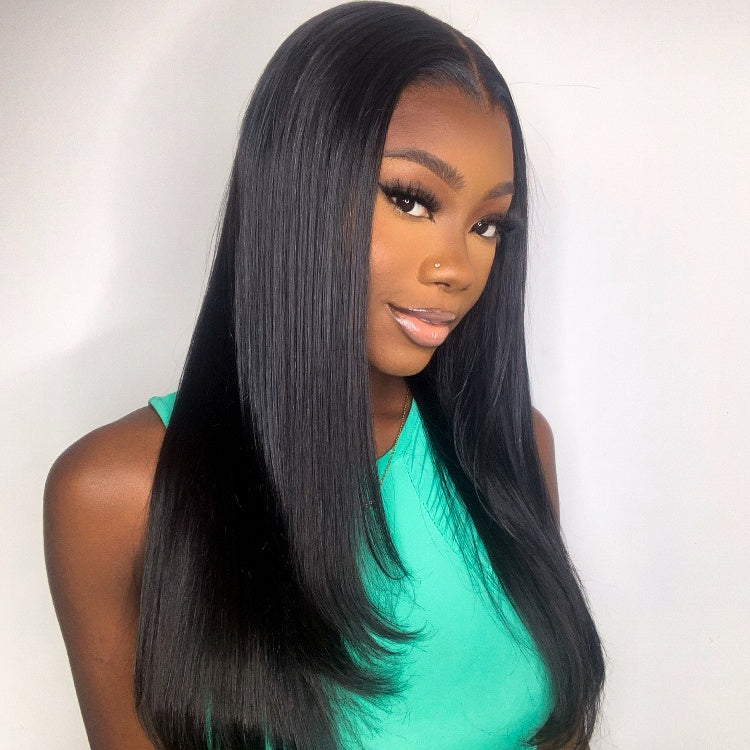 Crazy Wednesday | PreMax Wigs | Natural Hairline Silky Straight Layer Cut Glueless 13x4 Frontal Lace Wig Human Hair Pre-Cut Lace