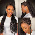 48H Delivery | Flexi-Fit Invisi Drawstring Cap Full Lace Knotless Boho Curls Braided Long Wig Super Natural Scalp -US ONLY