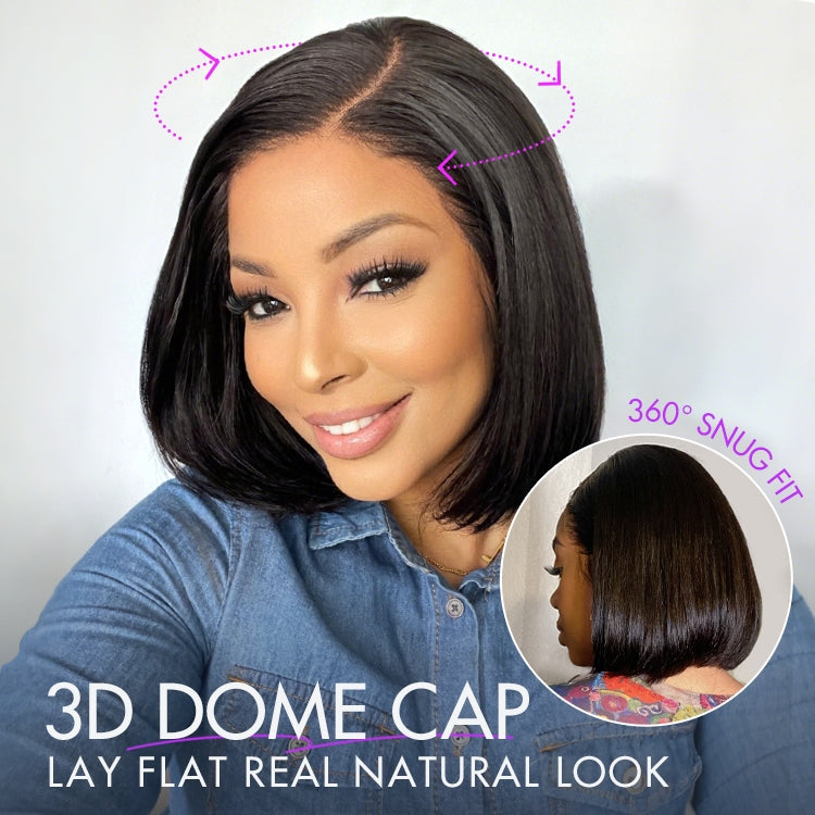 PreMax Wigs - Natural Black / Blonde Highlight C Part Glueless Lace Front Bob Wig