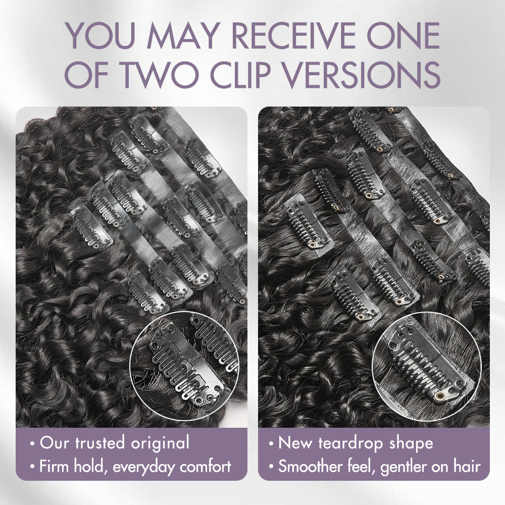 Full Hair Kinky Straight Seamless Clip in Human Hair Extensions Hair Pieces 135g 9pcs / 7pcs with Free Gift - Limited Offer