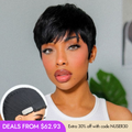 New Customers Only | Throw On & Go Short Cut with Bangs Wig Ultra Comfort Cotton Cap Glueless Wig Hair Loss Friendly
