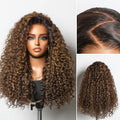 Luvme All-Day Comfort™ Wig PartingMax Brown Highlights Funmi Curly 7x6 Closure HD Lace Glueless Wig Pre Cut Lace