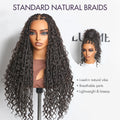 48H Delivery | Flexi-Fit Invisi Drawstring Cap Full Lace Knotless Boho Curls Braided Long Wig Super Natural Scalp -US ONLY