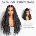 48H Delivery | Flexi-Fit Invisi Drawstring Cap Full Lace Knotless Boho Curls Braided Long Wig Super Natural Scalp -US ONLY