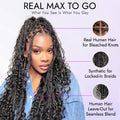 Readitress™ | Flexi-Fit Invisi Drawstring Cap Full Lace Knotless Boho Curls Braided Long Wig Super Natural Scalp - US Only