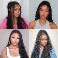 48H Delivery | Flexi-Fit Invisi Drawstring Cap Full Lace Knotless Boho Curls Braided Long Wig Super Natural Scalp -US ONLY