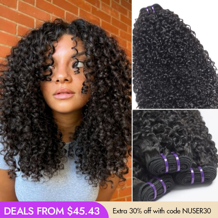 New Customers Only | Messy Burmese Curly Bundles 100% Virgin Human Hair Bundles 1pc / 3pcs