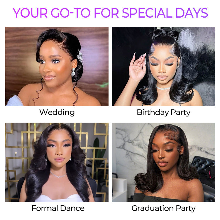 NatureMAX™ 200% / 250% Density Loose Wave Glueless 13x6 HD Lace Front Wig Human Hair Pre-Cut Lace Flexi-Fit Drawstring Cap