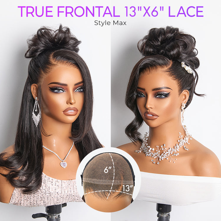 NatureMAX™ 200% / 250% Density Loose Wave Glueless 13x6 HD Lace Front Wig Human Hair Pre-Cut Lace Flexi-Fit Drawstring Cap