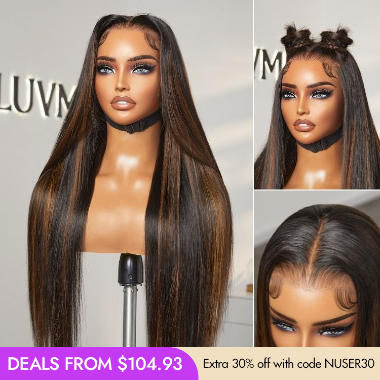 New Customers Only | PreMax Wigs | Super Natural Hairline Silky Straight Glueless 13x4 Frontal Lace Wig Human Hair Pre-Cut Lace