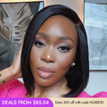 New Customers Only | Put On & Go Blunt Cut Straight Bob Minimalist HD Lace Glueless C Part Wig