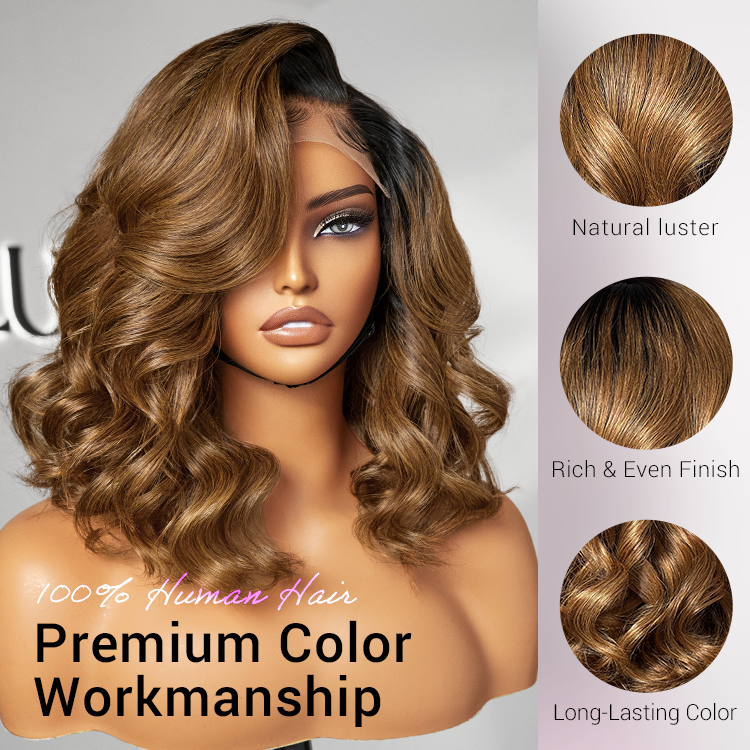 Bouncy Blonde Light Weight Left C Part Loose Wave Glueless 5x5 Closure Lace Wig Breathable Cap