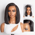NatureMAX™ Silky Blunt Cut Bob Glueless Ear-to-ear 13x4 HD Lace Front Wig Pre-Cut Lace Flexi-Fit Drawstring Cap