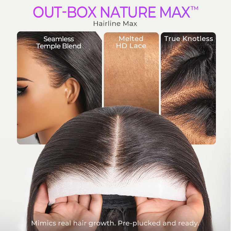 NatureMAX™ 200% / 250% Density Loose Wave Glueless Ear-to-ear 13x4 HD Lace Front Wig Pre-Cut Lace Flexi-Fit Drawstring Cap