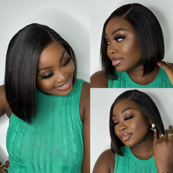 Crazy Wednesday | Ultra Natural Glueless Minimalist HD Lace C Part Bob Wig 100% Human Hair | Classic & Chic