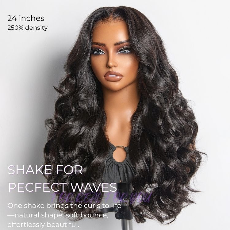 NatureMAX 250% Density Loose Wave Glueless Ear-to-ear 13x4 HD Lace Front High Density Wig Pre-Cut Lace Flexi-Fit Drawstring Cap