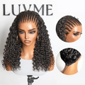 PreMax Wigs Knotless Fulani Braids Deep Wave Glueless Ear-to-ear 13x6 Frontal HD Lace Wig Human Hair Flexi-Fit Drawstring Cap