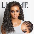 PreMax Wigs Knotless Fulani Braids Deep Wave Glueless Ear-to-ear 13x6 Frontal HD Lace Wig Human Hair Flexi-Fit Drawstring Cap