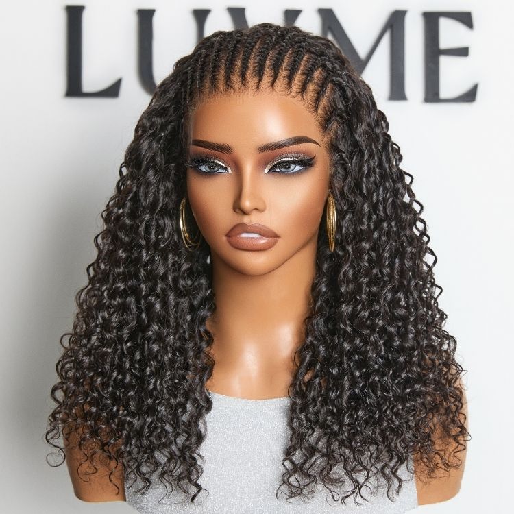 Readitress™ | PreMax Wigs Knotless Fulani Braids Deep Wave Glueless Ear-to-ear 13x6 Frontal HD Lace Wig Human Hair Flexi-Fit Drawstring Cap