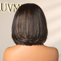 New Customers Only | Blonde Highlight / Brown Highlight Short Layered Bob Wig Glueless 5x5 Closure Pre-Cut Lace Wig