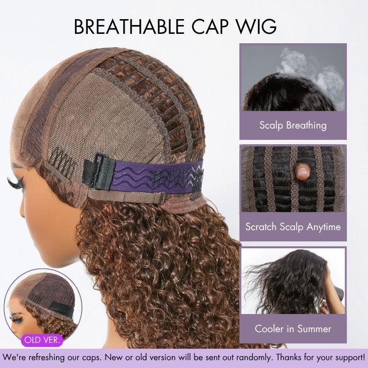 Wet and Wavy 5x5 Closure Pre-Cut Lace Water Wave Wig Glueless Side Part Human Hair Wig Breathable Cap
