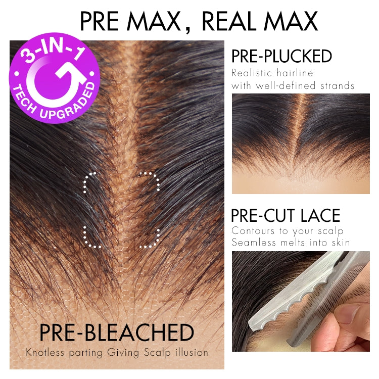 48H Delivery | PreMax Wigs | Super Natural Hairline Silky Straight Glueless 13x4 Frontal Lace Wig Human Hair Pre-Cut Lace -US ONLY