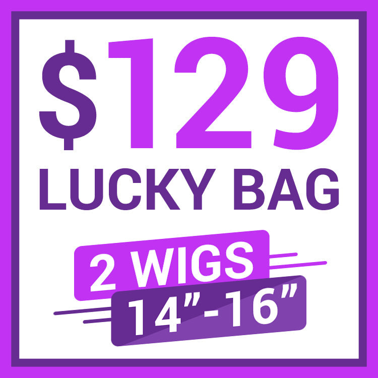 Lucky Bag 2 Wigs ( VALUED $258) 14-16 Inches  | Random Color | Ships to US Only*