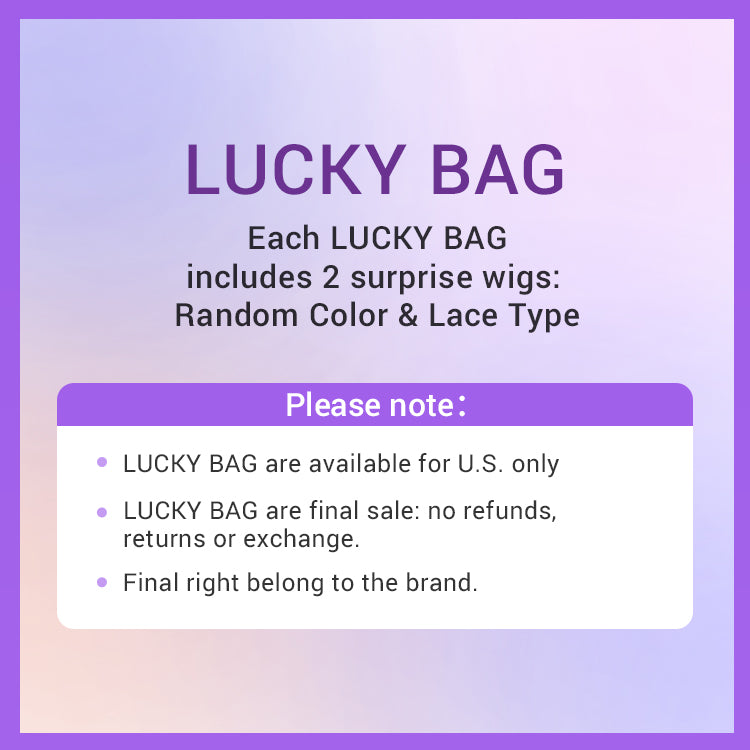 Lucky Bag 2 Wigs ( VALUED $258) 14-16 Inches  | Random Color | Ships to US Only*