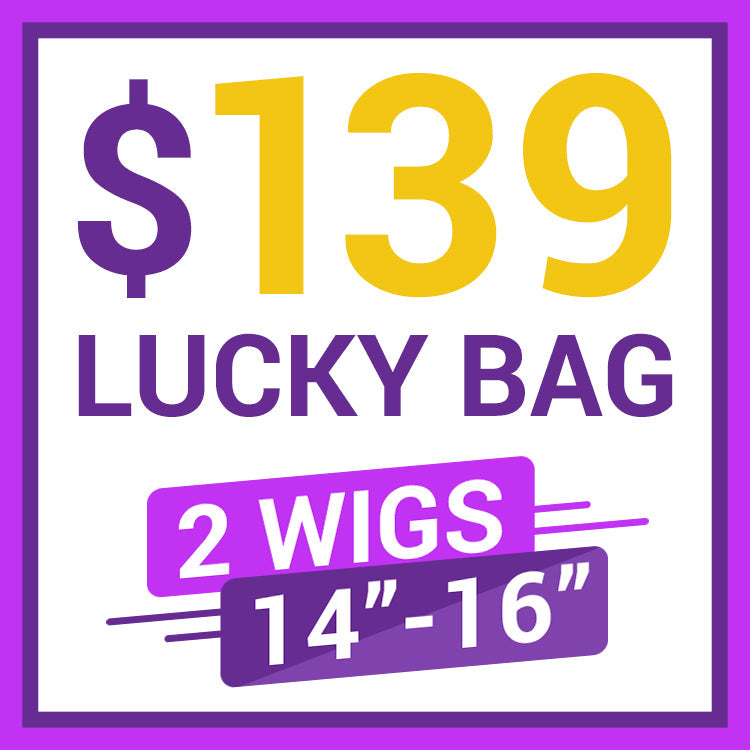 Lucky Bag 2 Wigs |(VALUED $278 ) 14-16 Inches  | Random Color | Ships to US Only*