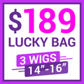 Lucky Bag 3 Wigs (VALUED Up To $478 ) 14-20 Inches  | Random Color | Ships to US Only*