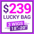Lucky Bag 3 Wigs (VALUED Up To $478 ) 14-20 Inches  | Random Color | Ships to US Only*