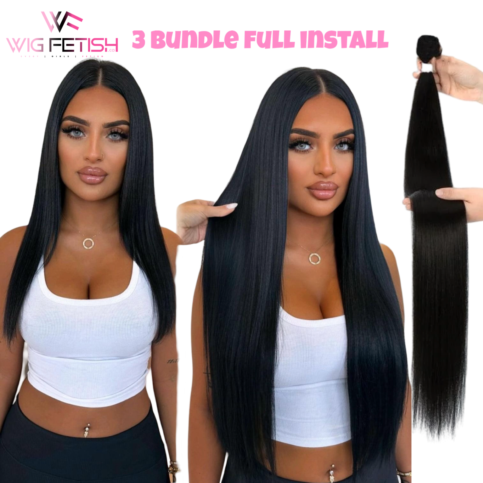 High-Quality Heat-Resistant Synthetic Fiber Hair Blend Bundles - Realistic Human Hair Look, Premium Soft & Durable Extensions