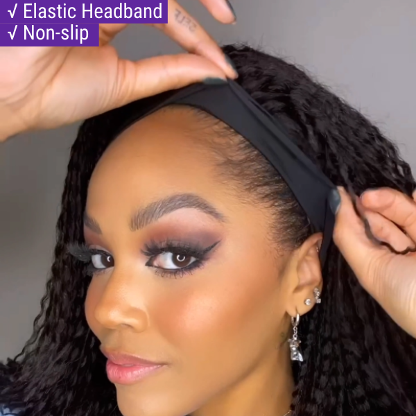 Exclusive Sale | Luvme Hair Throw On & Go Deep Wave No Lace Glueless Long Headband Wig 100% Human Hair (Get Free Trendy Headbands)