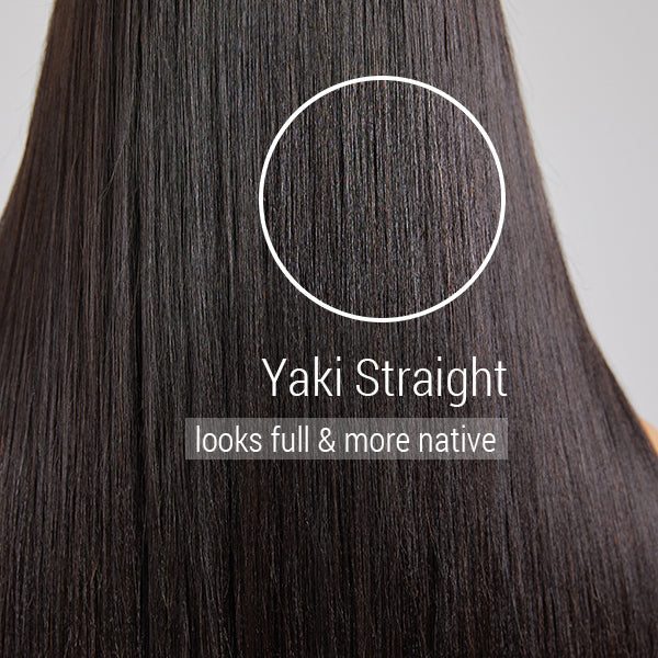 Points Reward | 18 Inches Yaki Straight Ultra Natural Minimalist Undetectable Lace Long Wig With Bangs 100% Human Hair