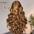 Honey Blonde Highlight / Black Loose Body Wave Glueless 13x4 Lace Front Wig