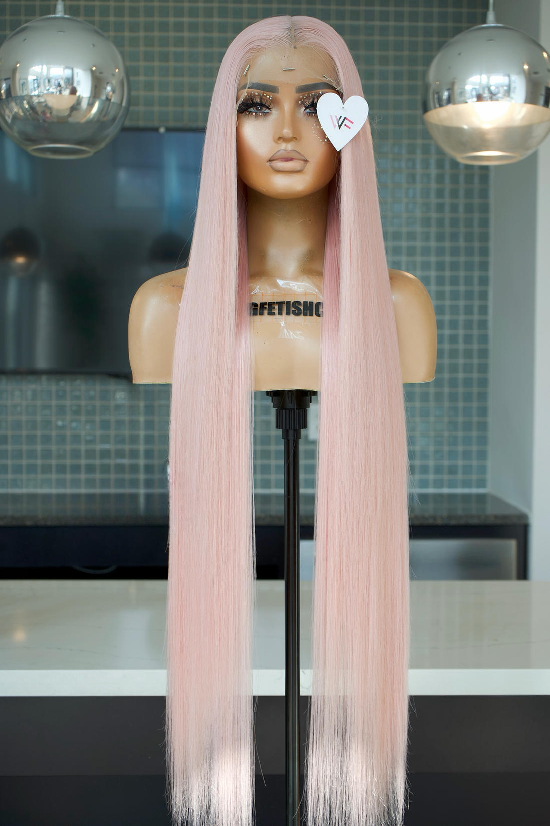 FLASH SALE ⚡️PINK 13x6 40-Inch Lace Frontal Premium Fiber Blend Wig - Realistic Hair Look, Heat-Resistant, Luxury Long Wig for Glamorous Styling