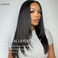 Black/Color Highlight 180% Density Layered Cut Glueless 5x5 Closure Lace  Wig Pre-Plucked Hairline