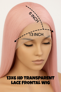 FLASH SALE ⚡️PINK 13x6 40-Inch Lace Frontal Premium Fiber Blend Wig - Realistic Hair Look, Heat-Resistant, Luxury Long Wig for Glamorous Styling
