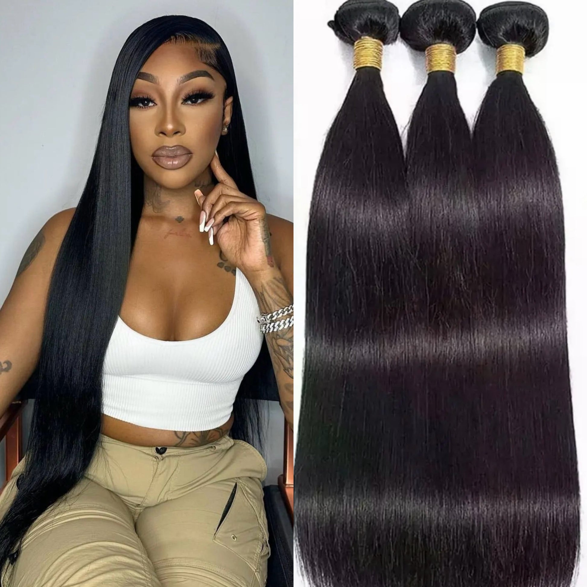 High-Quality Heat-Resistant Synthetic Fiber Hair Blend Bundles - Realistic Human Hair Look, Premium Soft & Durable Extensions