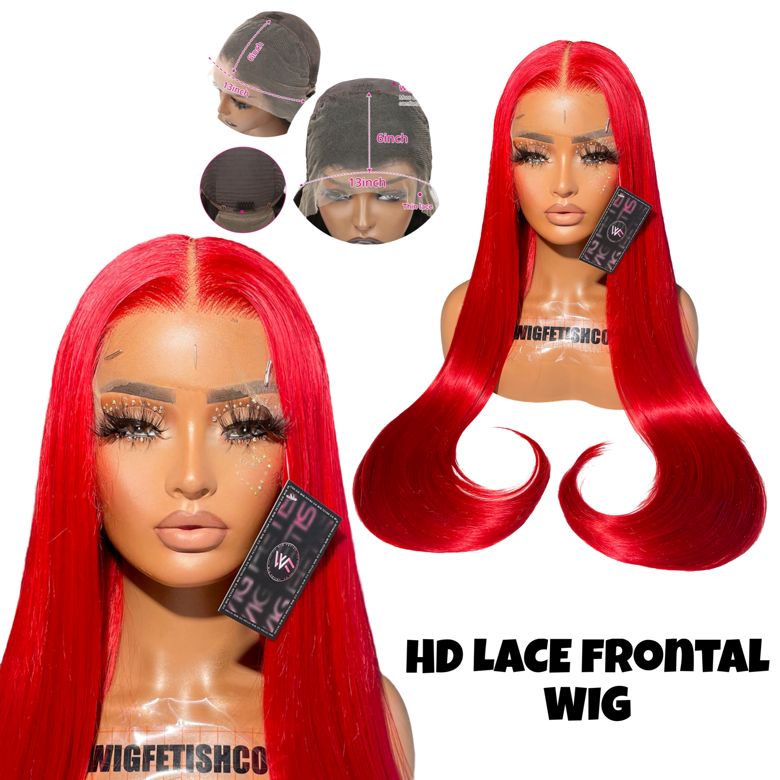 30” Synthetic Blend Heat Resistant HD Lace 13x4 Frontal Wig - Unit WFC RUBY