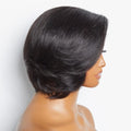 VIP DAY ONLY | 8 Inches Mature Boss Pixie Cut with Swept Bangs Glueless Minimalist HD Lace Bob Wig  -US Only