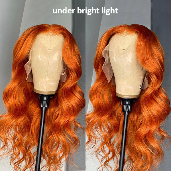 Ginger Orange Color Glueless Compact 13x4 Frontal Lace Wig